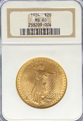 1924 $20 St Gaudens MS65 NGC