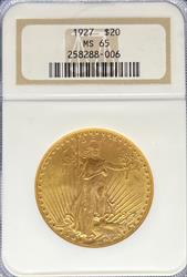1927 $20 St Gaudens MS65 NGC