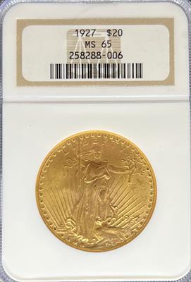 1927 $20 St Gaudens MS65 NGC