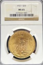 1927 $20 St Gaudens MS65 NGC