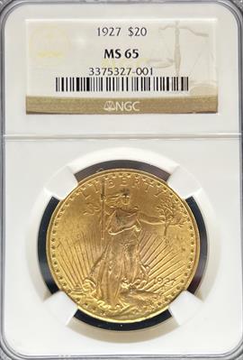 1927 $20 St Gaudens MS65 NGC