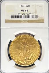 1924 $20 St Gaudens MS65 NGC