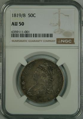 1819/8 Capped Bust Half Dollar AU50 NGC