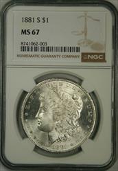 1881-S Morgan Dollar MS67 NGC