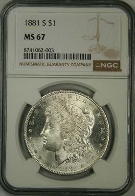 1881-S Morgan Dollar MS67 NGC