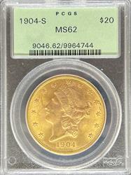 1904-S $20 Liberty MS62 PCGS OGH