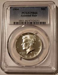 1964 Kennedy Silver Half Dollar Accented Hair Proof PR66 PCGS