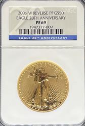 2006-W Gold Eagle PF69 NGC 20th Anniversary