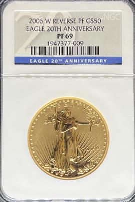 2006-W Gold Eagle PF69 NGC 20th Anniversary