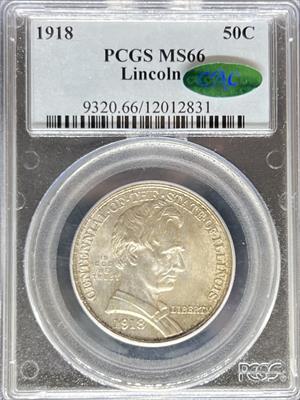 1918 50C Lincoln MS66 PCGS CAC