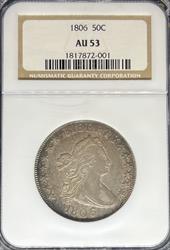 1806 Capped Bust Half Dollar AU53 NGC