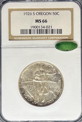 1926-S 50C Oregon MS66 NGC CAC