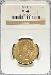 1932 $10 Indian MS61 NGC