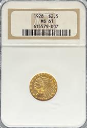 1928 $2.5 Indian MS61 NGC