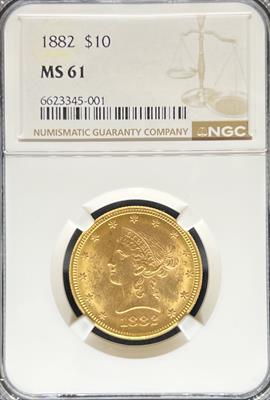 1882 $10 Liberty MS61 NGC