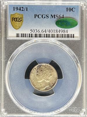 1942/1 Mercury Dime MS64 PCGS CAC