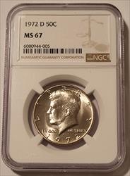 1972 D Kennedy Half Dollar MS67 NGC