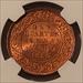 India - British - Victoria 1880 C 1/4 Anna Incuse Mintmark MS64 RED NGC
