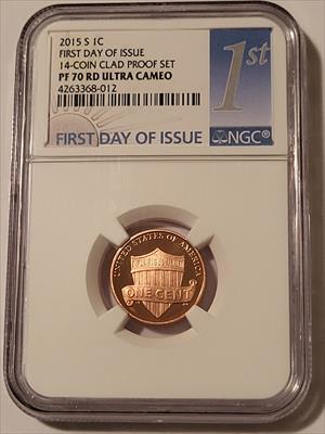 2015 S Lincoln Shield Cent Proof PF70 RED UC NGC First Day of Issue