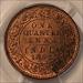 India - British - Victoria 1892 (C) 1/4 Anna MS63 RB PCGS GSH