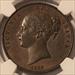 Great Britain Victoria 1853 Penny Ornamental Trident AU55 BN NGC