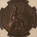 Great Britain Victoria 1853 Penny Ornamental Trident AU55 BN NGC