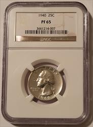 1940 Washington Quarter PF65 NGC Low Proof Mintage