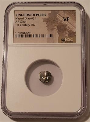 Kingdom of Persis Napad II 1st Century AD AR Obol VF NGC