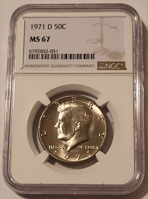1971 D Kennedy Half Dollar MS67 NGC