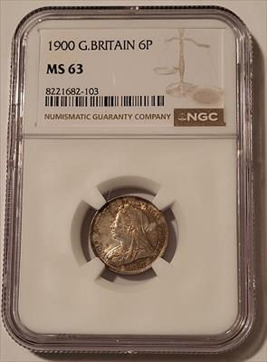 Great Britain Victoria 1900 Silver MS63 NGC Toned