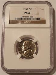 1953 Jefferson Nickel Proof PF69 NGC