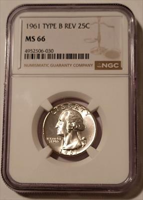 1961 Washington Quarter Type B Reverse FS-901 MS66 NGC