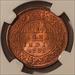 India - British - Victoria 1889 (C) 1/4 Anna MS63 RB NGC