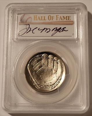 2014 D Baseball HOF Commemorative Half Dollar MS70 PCGS Gold Glove Award Joe Morgan Signed