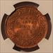 India - British - Victoria 1880 C 1/4 Anna Incuse Mint Mark MS63 RB NGC