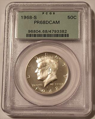 1968 S Kennedy Half Dollar Proof PR68 DCAM PCGS OGH