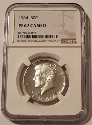 1964 Kennedy Silver Half Dollar Proof PF67 Cameo NGC