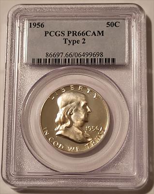 1956 Franklin Half Dollar Type 2 Proof PR66 Cameo PCGS