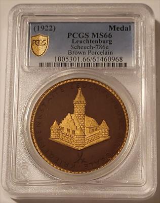 Germany - Weimar Republic 1922 Porcelain Medal Leuchtenburg  Scheuch-786e MS66 PCGS GSH