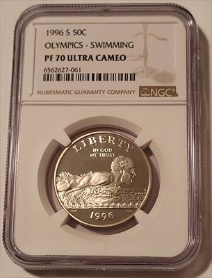 1996 S Olympics - Swimming Commemorative Half Dollar Proof PF70 UC NGC