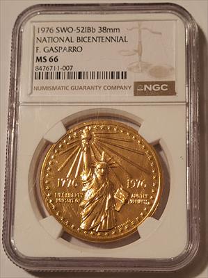 1976 National Bicentennial Medal Statue of Liberty MS66 NGC
