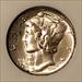 1941 Mercury Dime MS66 FB NGC OH Toning