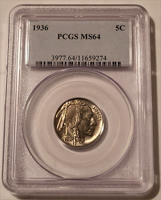 1936 Buffalo Nickel MS64 PCGS