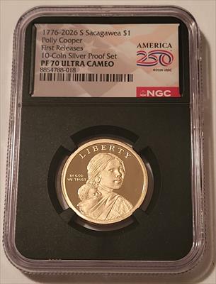 2026 S Native American Dollar Polly Cooper Proof PF70 UC NGC FR Retro Holder