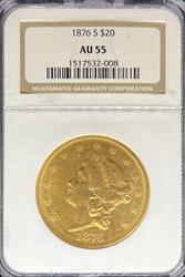 1876-S $20 Liberty AU55 NGC
