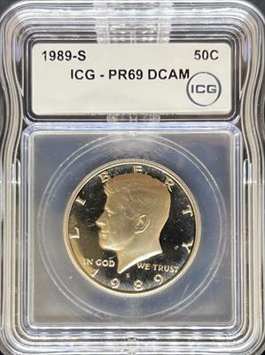 1989-S Kennedy Half Dollar PR69DCAM ICG
