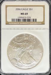 2006 Silver Eagle MS69 NGC