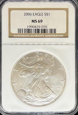 2006 Silver Eagle MS69 NGC