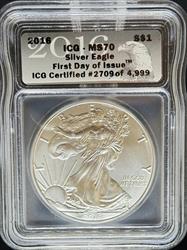 2018 Silver Eagle MS70 ICG