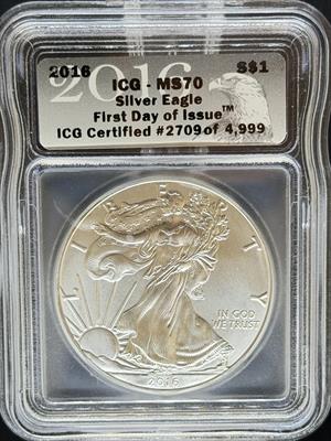 2018 Silver Eagle MS70 ICG